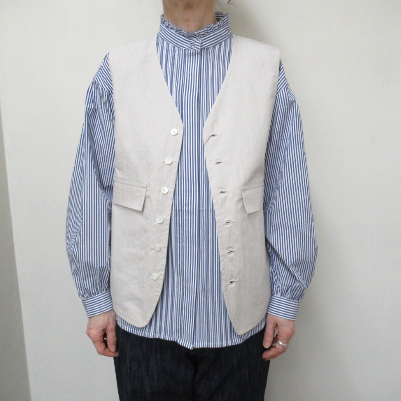 NOUVELLES DU PARADIS ピーチタイプライター2WAYリバーベスト /ECRU07